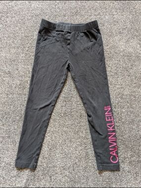 Calvin Klein Black Leggings with Pink Side Logo